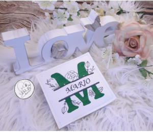 Stickdatei - Doodle Blumen Alphabet Monogram geteilt "M"